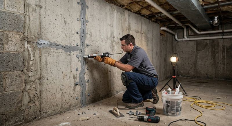 Basement Crack Repair in Bryn Mawr, PA