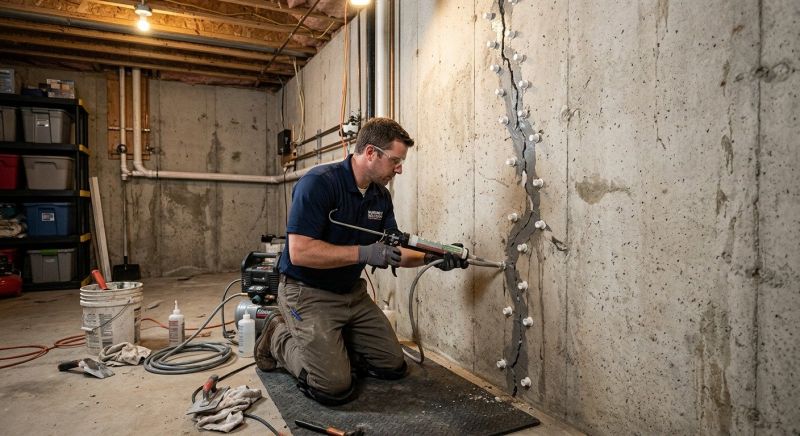 Basement Crack Repair in Bryn Mawr, PA