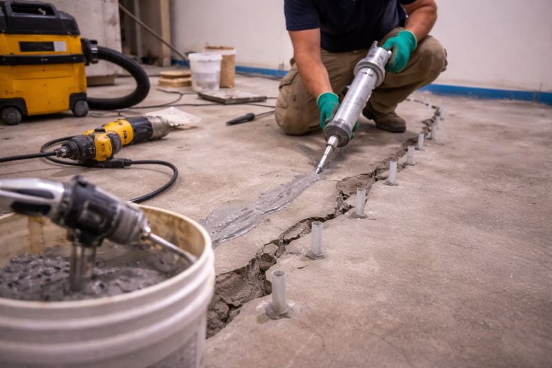 Cracked Basement Floor Repair in Bryn Mawr, PA