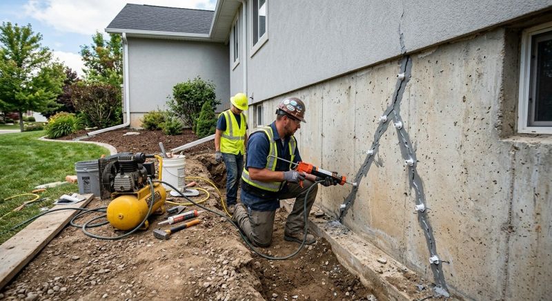 Foundation Crack Repair in North Wales, PA