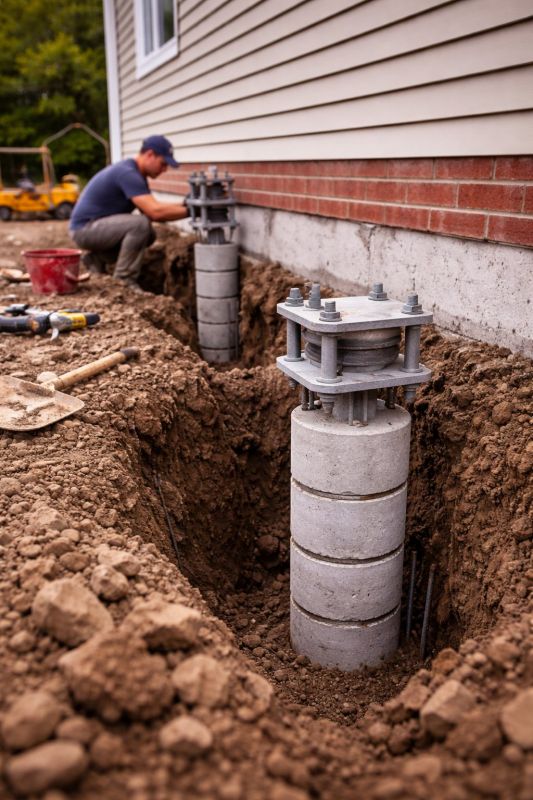Helical Piers Installation in Bryn Mawr, PA