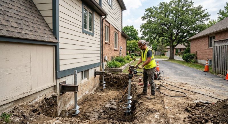 Helical Piers Installation in Bryn Mawr, PA