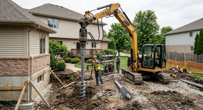 Helical Pile Installation in Bryn Mawr, PA