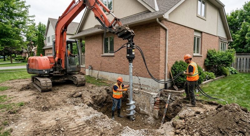 Helical Pile Installation in Bryn Mawr, PA