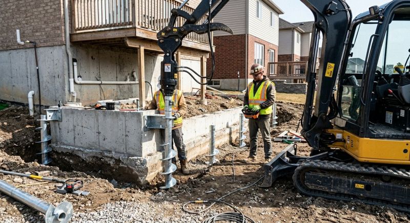 Helical Pile Installation in Bryn Mawr, PA