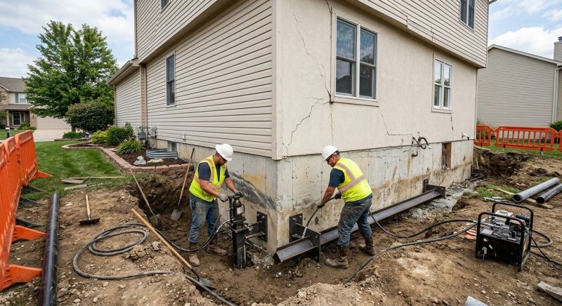 Sinking Foundation Repair in Bucks County, PA